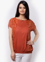 W Orange Printed Blouse