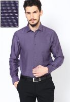 Wills Lifestyle Purple Formal Shirts