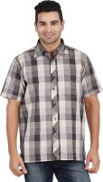 ALLTIMES Men's Checkered Casual Beige, Black Shirt