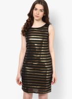 Arrow Woman Golden Colored Embellished Bodycon Dress
