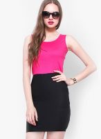 Faballey Pink Colored Solid Bodycon Dress