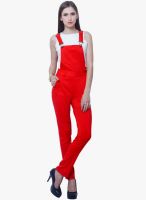 Faballey Red Solid Jumpsuit