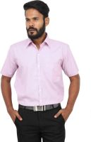 Grhk Men's Striped Casual Pink Shirt