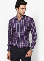 HANCOCK Navy Blue Checks Formal Shirt