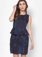 I Know Blue Colored Printed Bodycon Dress