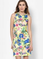 I Know Yellow Colored Printed Bodycon Dress