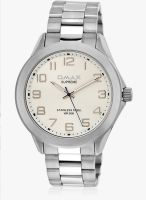 Omax Ss-114 Silver/White Analog Watch