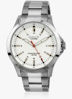 Omax Ss-421 Silver/White Analog Watch