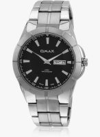 Omax Ss-604 Silver/Black Analog Watch