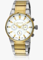 Omax Ss-610 Golden/White Analog Watch