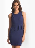 PrettySecrets Blue Colored Solid Bodycon Dress