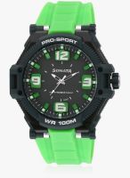 Sonata Ng77029pp02j Green/Black Analog Watch