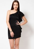 Species One Shoulder Plain Black Dress