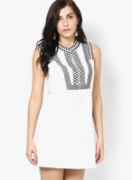 Stykin Off White Colored Printed Bodycon Dress