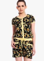 Tab91 Yellow Printed Jumpsuit