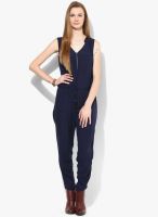 Tommy Hilfiger Navy Blue Colored Solid Jumpsuit