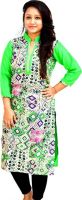 Aarti Collections Printed Women's Straight Kurta(Green, Black)