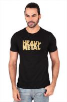 Anger Beast Printed Men's Round Neck Black T-Shirt