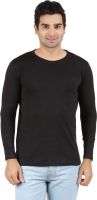 Ap'pulse Solid Men's Round Neck Black T-Shirt