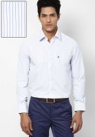 Canary London Blue Striped Slim Fit Formal Shirt