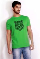 Change360 Graphic Print Men's Round Neck Green T-Shirt