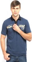 CLST Solid Men's Polo Neck Blue T-Shirt