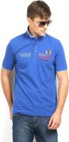 CLST Solid Men's Polo Neck Blue T-Shirt