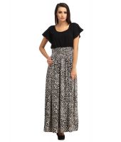 Cottinfab Black Viscose Maxi Dress