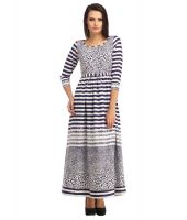 Cottinfab Blue Viscose Maxi Dress