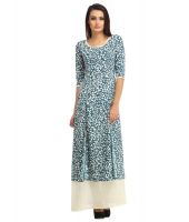 Cottinfab Green Viscose Maxi Dress