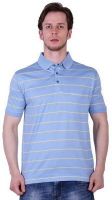 Duke Stardust Striped Men's Polo Neck Blue T-Shirt