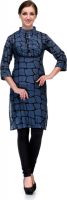 Enchanted Drapes Printed Women's Straight Kurta(Grey)