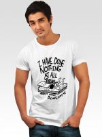 Incynk Printed Men's Round Neck White T-Shirt
