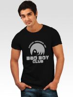 Incynk Printed Men's Round Neck Black T-Shirt