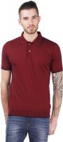 Kalt Solid Men's Polo Neck Maroon T-Shirt