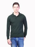 Kalt Solid Men's Polo Neck Green T-Shirt