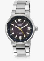 Omax Ss-117 Silver/Blue Analog Watch