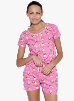 Private Lives Pink Printed Dungarees & Jumpsuit