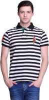 UNITED RUGBY POLO Striped Men's Polo Neck Black T-Shirt