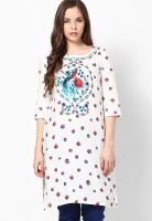 W White Printed Kurtis