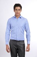 Arihant Men's Striped Formal White, Blue Shirt