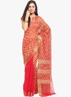 Bhelpuri Red Printed Saree