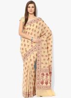 Bunkar Beige Embellished Saree