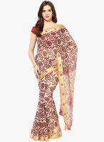 FOSTELO Beige Printed Saree