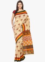 FOSTELO Beige Printed Saree