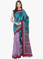 FOSTELO Blue Printed Saree