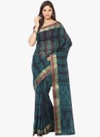 FOSTELO Blue Printed Saree