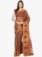 FOSTELO Maroon Printed Saree