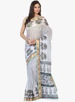 FOSTELO White Printed Saree