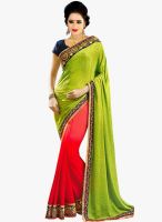 Florence Green Embroidered Saree